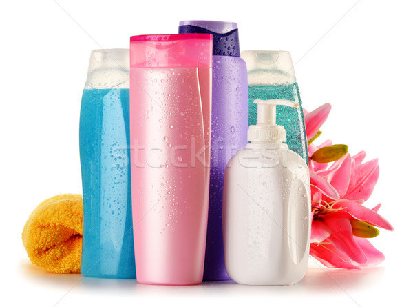 Plastique bouteilles corps soins produits de beauté fleur [[stock_photo]] © monticelllo