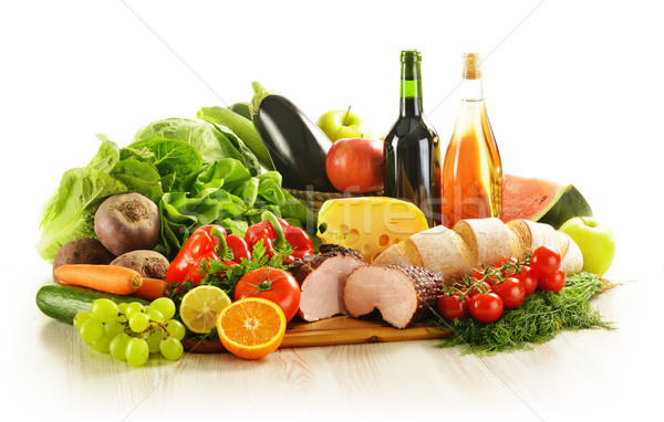 Foto stock: Variedade · mercearia · produtos · vegetal · frutas · carne