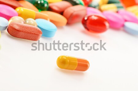 Composition with dietary supplement capsules and drug pills Stock photo © monticelllo