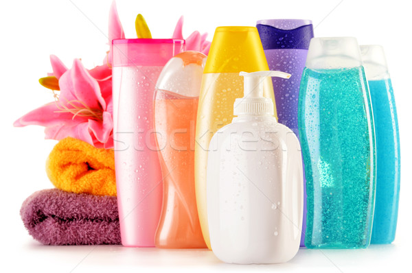 Plástico botellas cuerpo atención productos de belleza pelo Foto stock © monticelllo