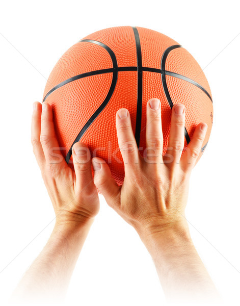 [[stock_photo]]: Basket · isolé · blanche · mains