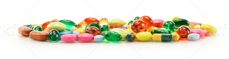 Composition with dietary supplement capsules and drug pills Stock photo © monticelllo