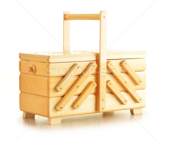 木製 ボックス 針 孤立した 白 ストックフォト © monticelllo