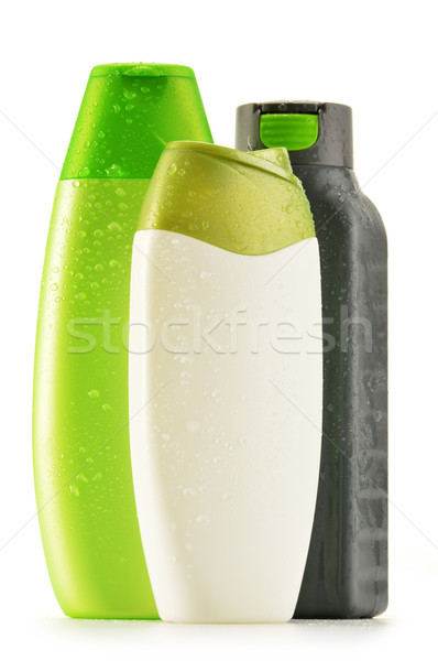 Műanyag üvegek test törődés szépségipari termékek haj Stock fotó © monticelllo