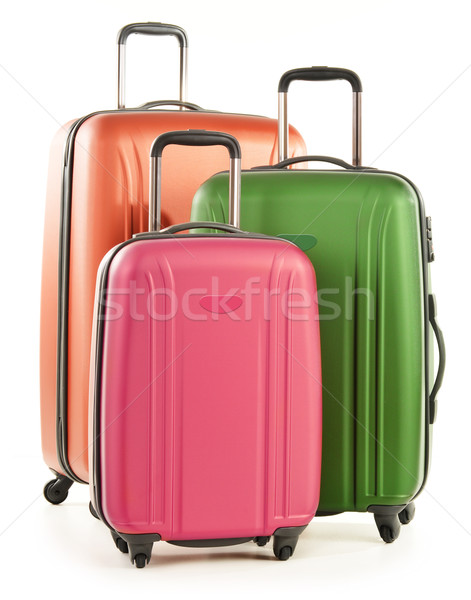 Luggage consisting of large suitcases isolated on white Stock photo © monticelllo