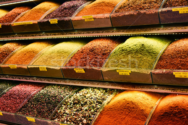 Variety of spices on the Grand Bazaar in Istanbul, Turkey Stock photo © monticelllo