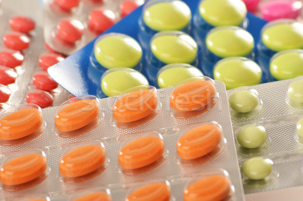 Composition with variety of drug pills Stock photo © monticelllo