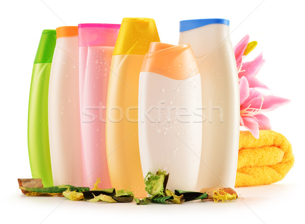 Plastique bouteilles corps soins produits de beauté cheveux [[stock_photo]] © monticelllo