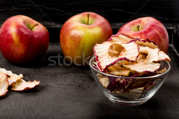 Manzana chips frescos manzanas oscuro subterráneo Foto stock © Moradoheath