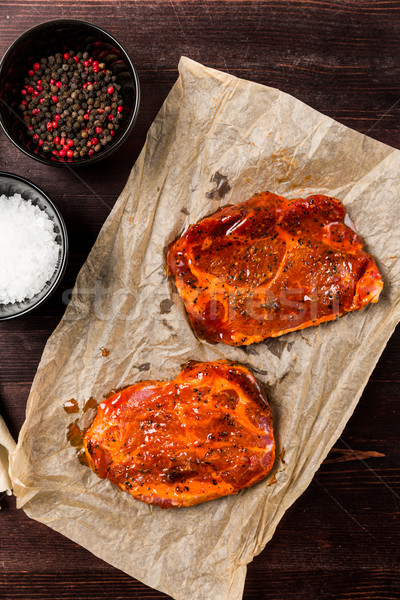 Seasoned neck steak Stock photo © Moradoheath