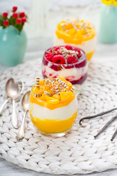 манго малиной десерта ваниль фрукты Сток-фото © Moradoheath