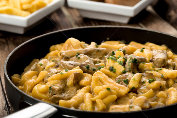 Stock photo: Noodles with mushrooms