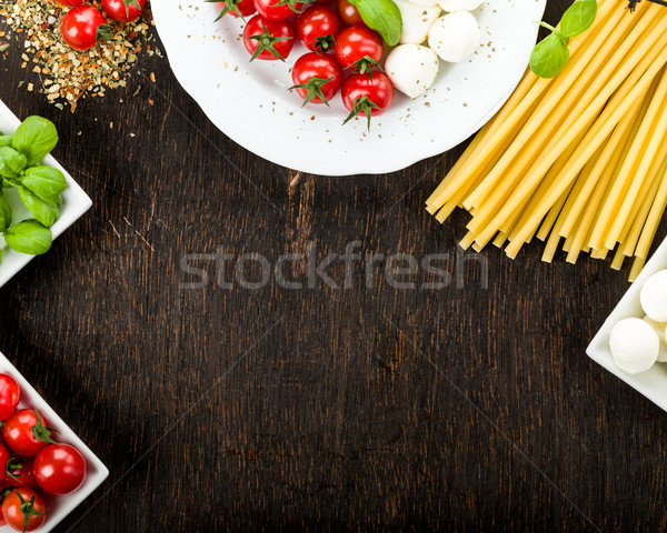 Tomate mozzarella albahaca frescos tomates cena Foto stock © Moradoheath