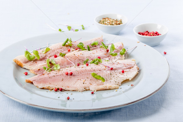 [[stock_photo]]: Fumé · truite · filet · filet · rose · poivre