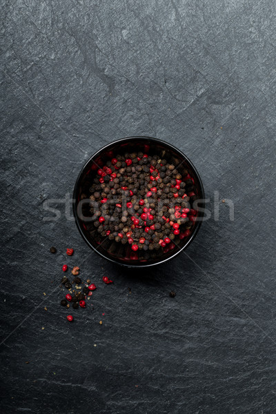 Színes paprikák tál bors magvak étel Stock fotó © Moradoheath