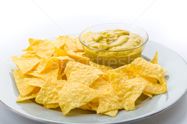 Tortilla batatas fritas salsa milho alimentação vegetal Foto stock © Moradoheath