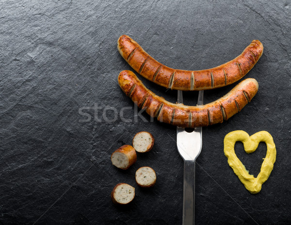 fried sausage Stock photo © Moradoheath