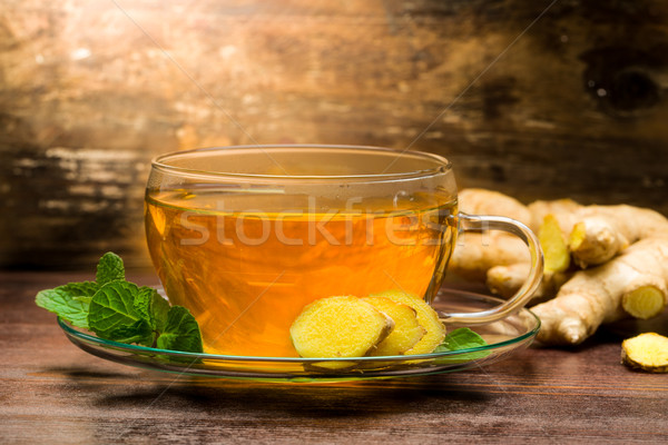 Jengibre té menta verde limón Foto stock © Moradoheath