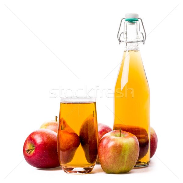 Zumo de manzana manzanas jugo botella aislado manzana Foto stock © Moradoheath