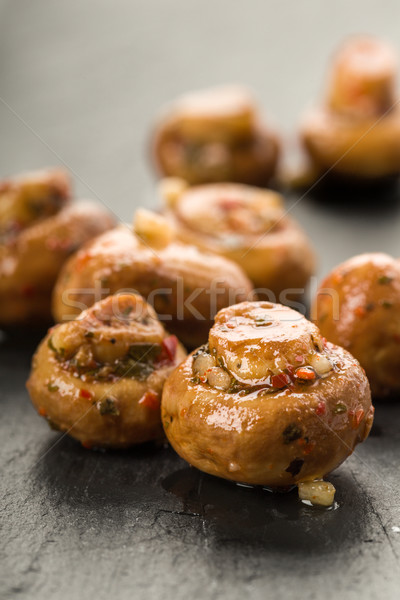 Antipasti champignons vers kruiden olie kok Stockfoto © Moradoheath