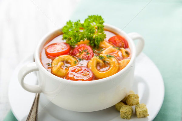 Tomatensuppe mit Nudeln Stock photo © Moradoheath