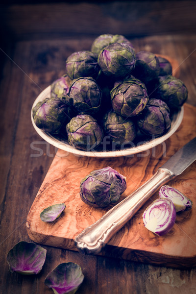 Ibolya friss lila Brüsszel étel zöld Stock fotó © Moradoheath