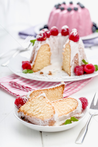 Fresh bundt cake with fruits Stock photo © Moradoheath