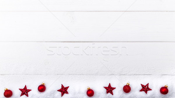 Natal decorações vermelho madeira neve Foto stock © Moradoheath