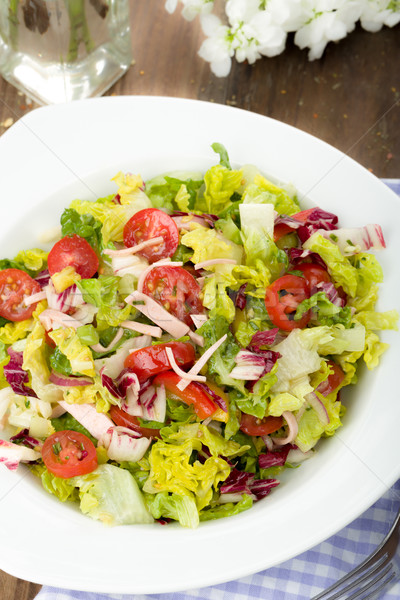 Ensalada mixto carne tiras tomate restaurante Foto stock © Moradoheath