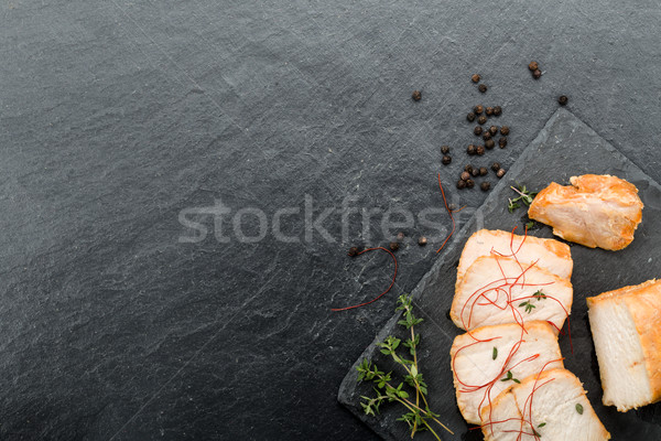 Mariné porc légumes miel fraîches herbes [[stock_photo]] © Moradoheath