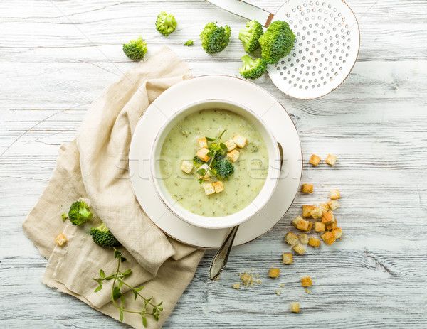 świeże brokuły zupa żywności zielone posiłek Zdjęcia stock © Moradoheath