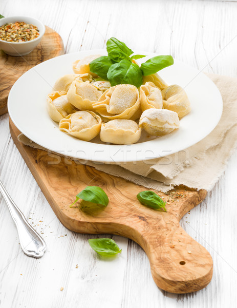 Vers bereid tortellini keuken groene Geel Stockfoto © Moradoheath