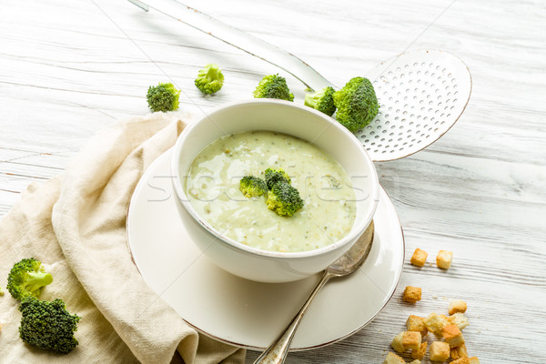 świeże brokuły zupa żywności zielone posiłek Zdjęcia stock © Moradoheath