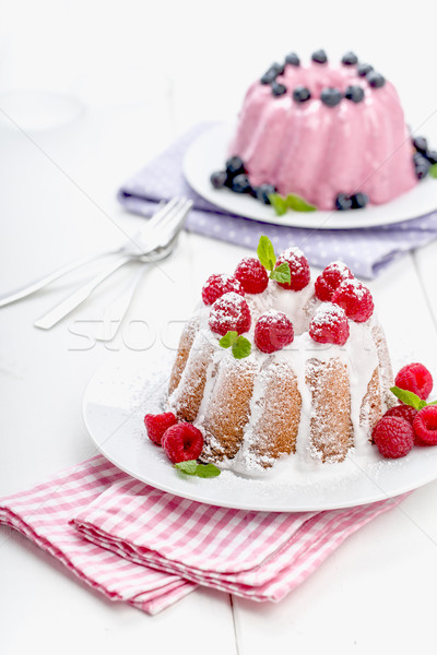 Fresh bundt cake with fruits Stock photo © Moradoheath