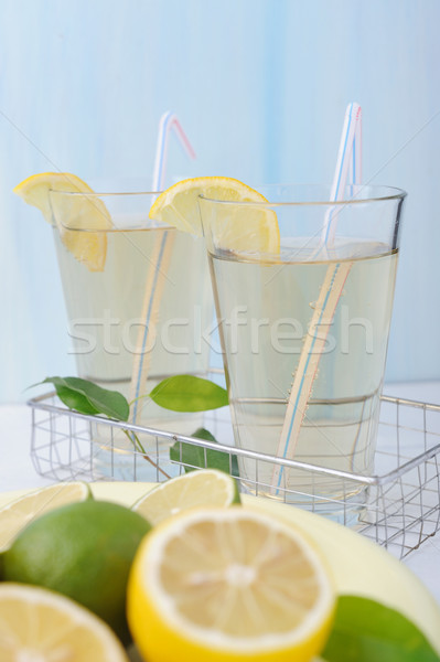 Glass of fresh cold lemonade with lemon slices Stock photo © Moravska