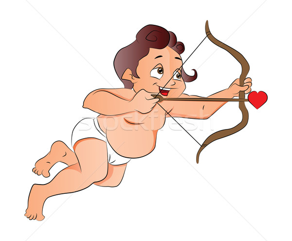 Cupid Shooting a Love Arrow, illustration Stock photo © Morphart