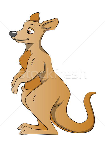 Barna kenguru illusztráció természet fehér rajz Stock fotó © Morphart
