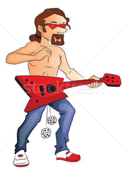 Vector of shirtless man playing guitar. Stock photo © Morphart