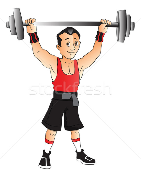 вектора человека тяжелая атлетика молодым человеком подготовки власти Сток-фото © Morphart