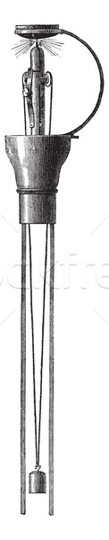 Lamp vintage gegraveerd illustratie encyclopedie zwarte Stockfoto © Morphart