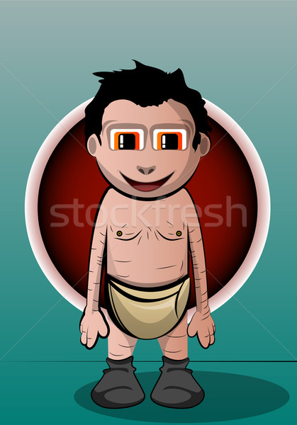 Smiling dude in diapers, illustration Stock photo © Morphart