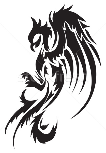 Tattoo design of phoenix, vintage engraving. Stock photo © Morphart