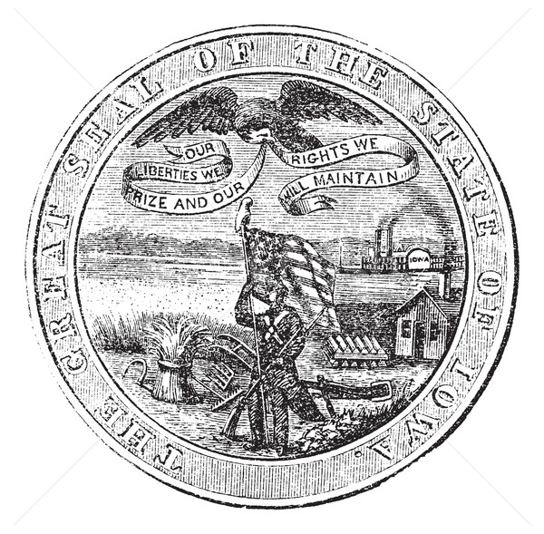 Great Seal of the State of Iowa  USA vintage engraving Stock photo © Morphart