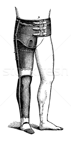 Künstliche Bein voll hip Jahrgang Gravur Stock foto © Morphart
