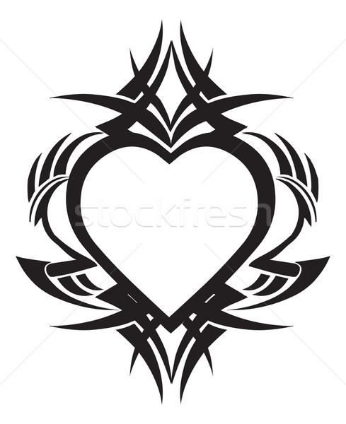 Heart shape tattoo design, vintage engraving. Stock photo © Morphart