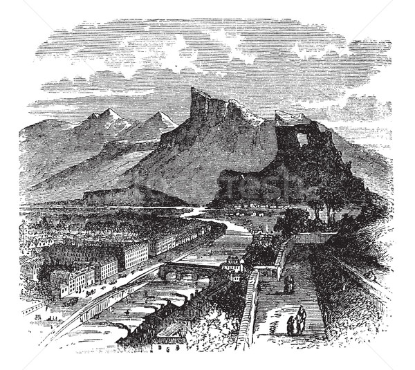 View of Grenoble, France vintage engraving Stock photo © Morphart