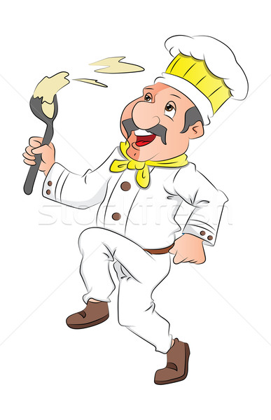 Vector of happy chef on white background. Stock photo © Morphart