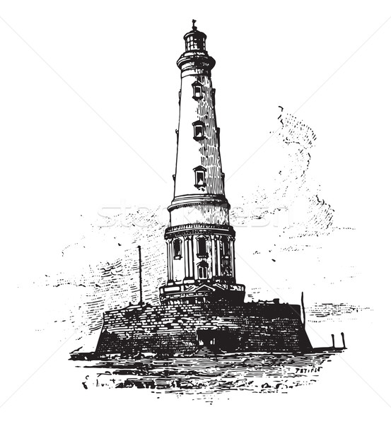 Stock photo: Lighthouse of Cordouan, vintage engraving.