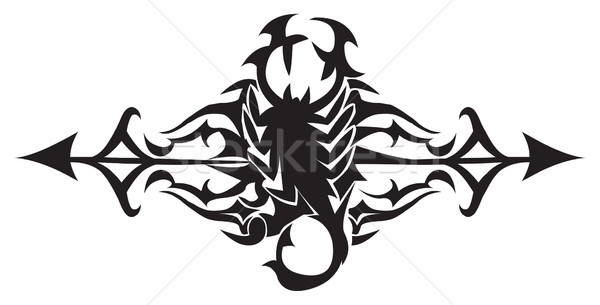 Skorpion Tattoo Design Jahrgang Gravur graviert Stock foto © Morphart