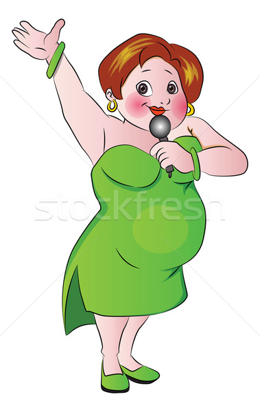 Vektor weiblichen Sänger glücklich halten Stock foto © Morphart